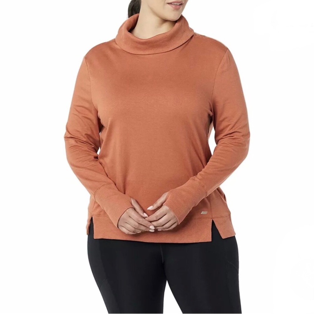 Amazon Essentials Orange Turtleneck Pullover Swea… - image 1